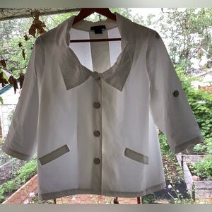 Lundstrom retro white summer jacket size 12